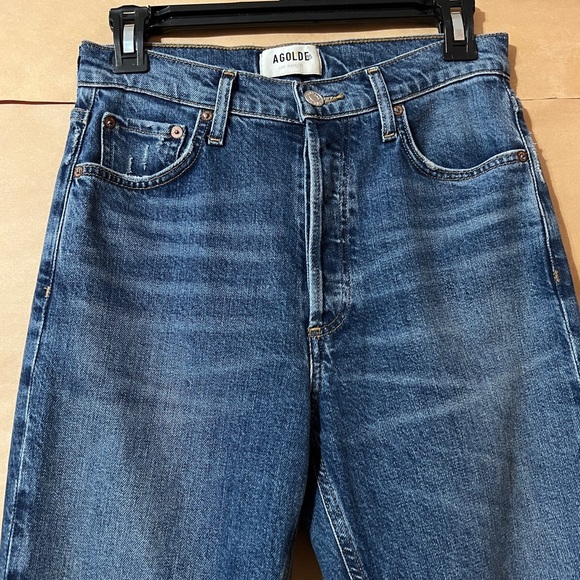 Agolde | Nico High Rise Slim Fit Jeans Limit Wash Denim Button Fly Size 25 - Picture 3 of 11